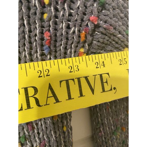 Seven 7 Seven7 Sweater Womens Chunky Knit Confetti Pullover Size Large Gray - Picture 7 of 15
